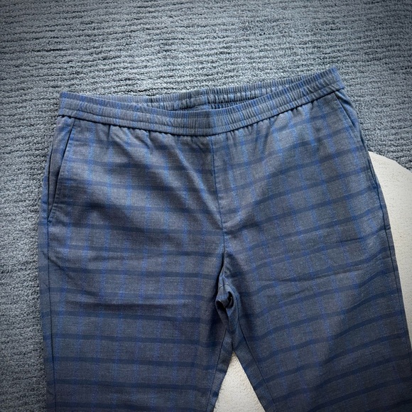 Jack & Jones Premium Men’s Trousers Pants in Charcoal Gray & Navy Blue Check - Picture 5 of 15